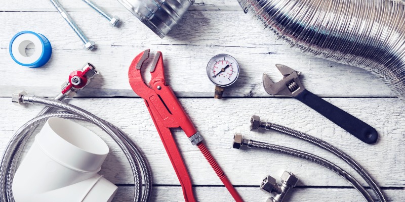 variety of tools for HVAC maintenance 